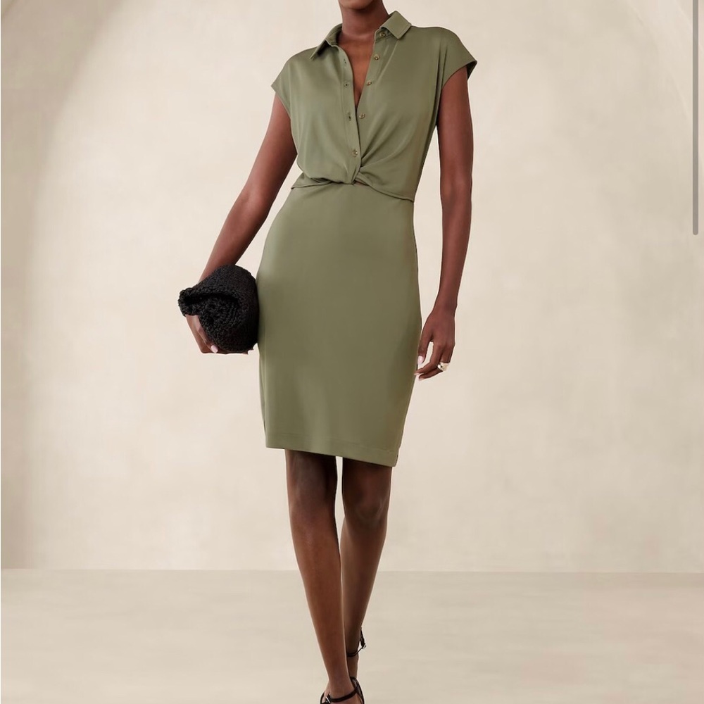 Banana republic cap sleeve knee length dress small